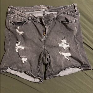 Torrid Gray Distressed Jean Shorts